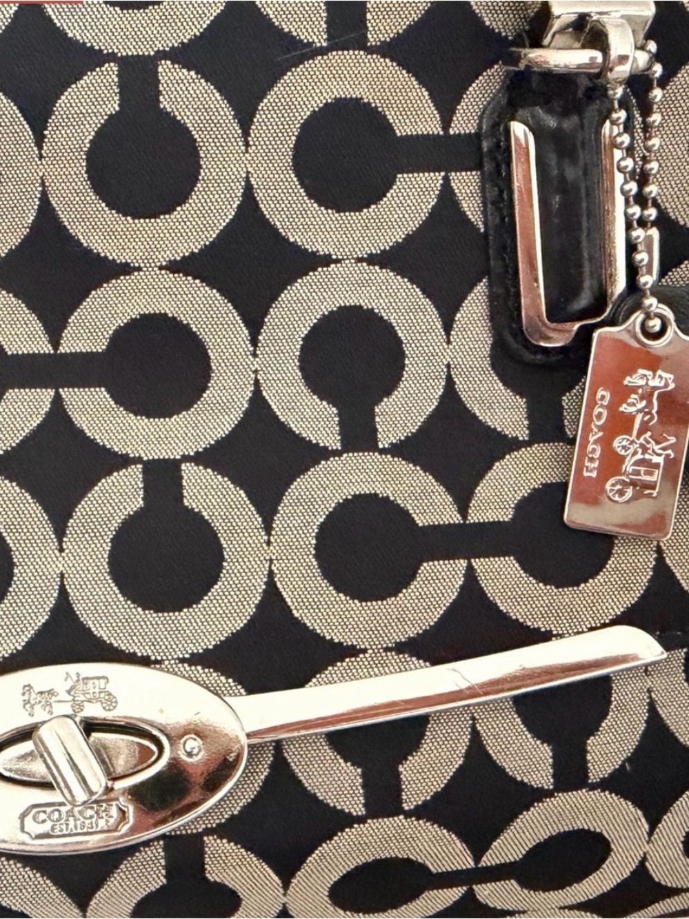 Coach Black & Beige Madison Madeline east/west satchel! Like new condition - Picture 3 of 14